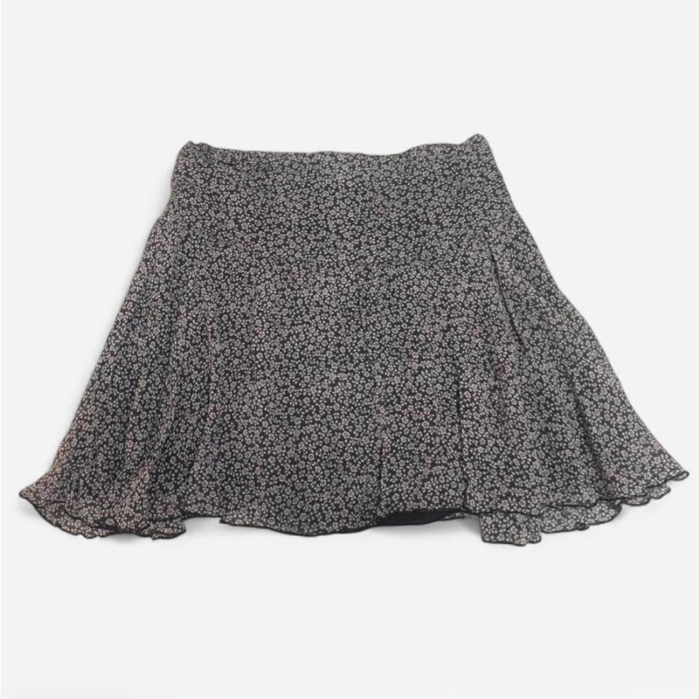 Vintage Express Black Floral Skater Skirt